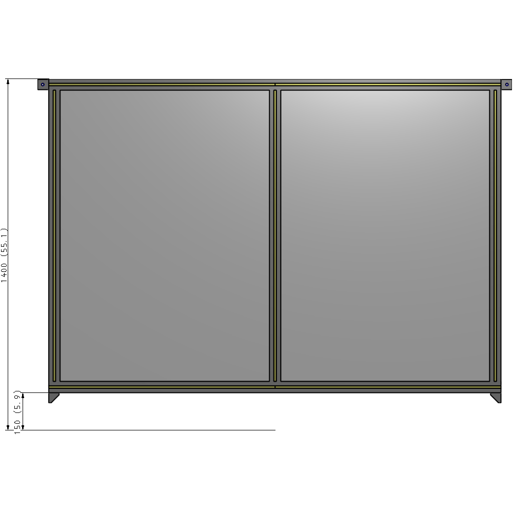 B4-1400-1800-0150-TYPZA GUARDING PANEL 1400MM TALL X 1800MM WIDE 1/4'' POLYCARBONATE