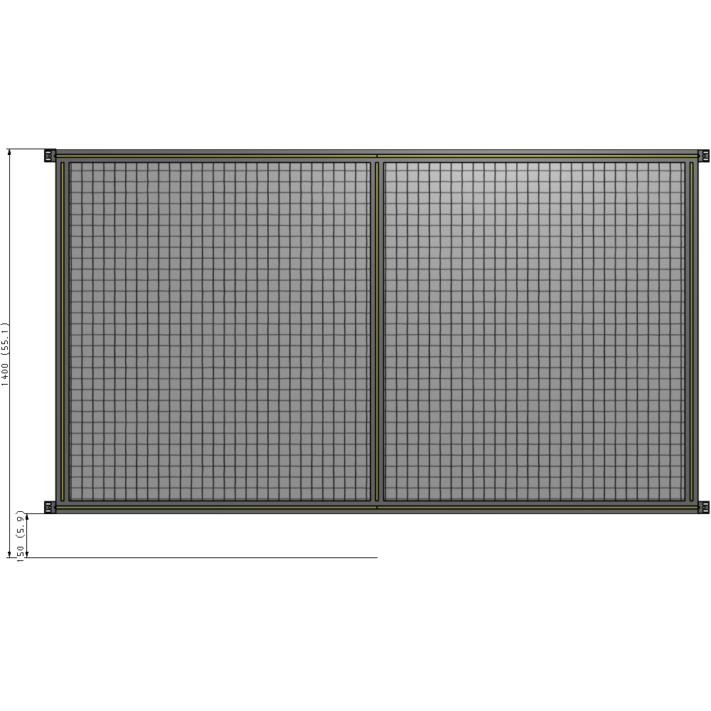 B4-1400-2200-0150-HYMZK GUARDING PANEL 1400MM TALL X 2200MM WIDE 1'' MESH