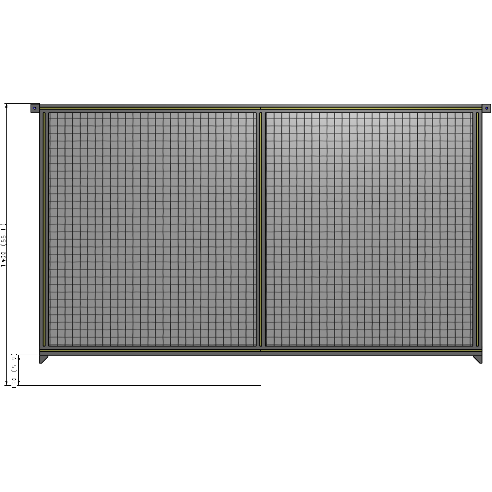 B4-1400-2200-0150-TYMZA GUARDING PANEL 1400MM TALL X 2200MM WIDE 1'' MESH