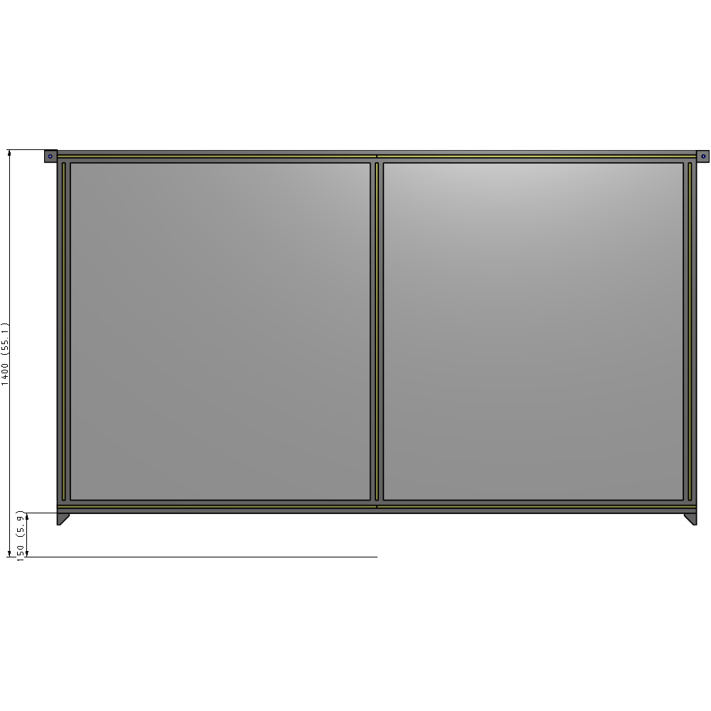 B4-1400-2200-0150-TYPZA GUARDING PANEL 1400MM TALL X 2200MM WIDE 1/4'' POLYCARBONATE