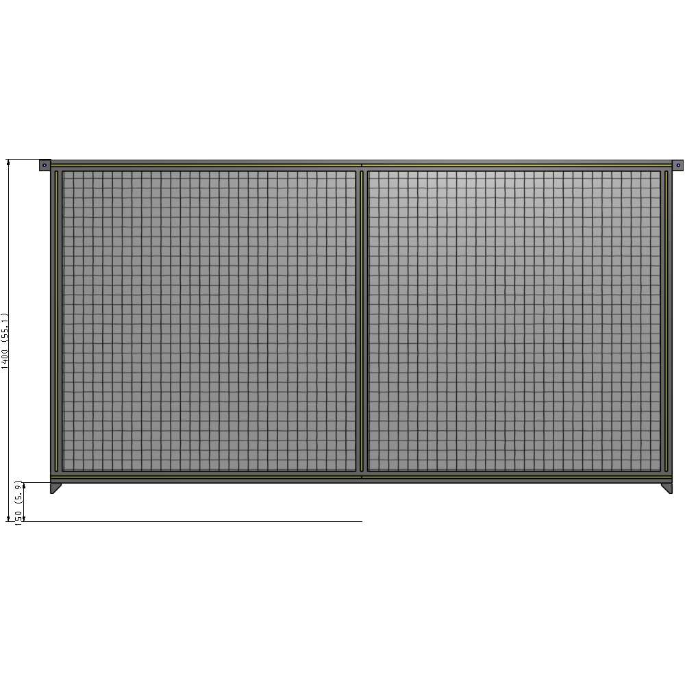 B4-1400-2400-0150-TYMZK GUARDING PANEL 1400MM TALL X 2400MM WIDE 1'' MESH