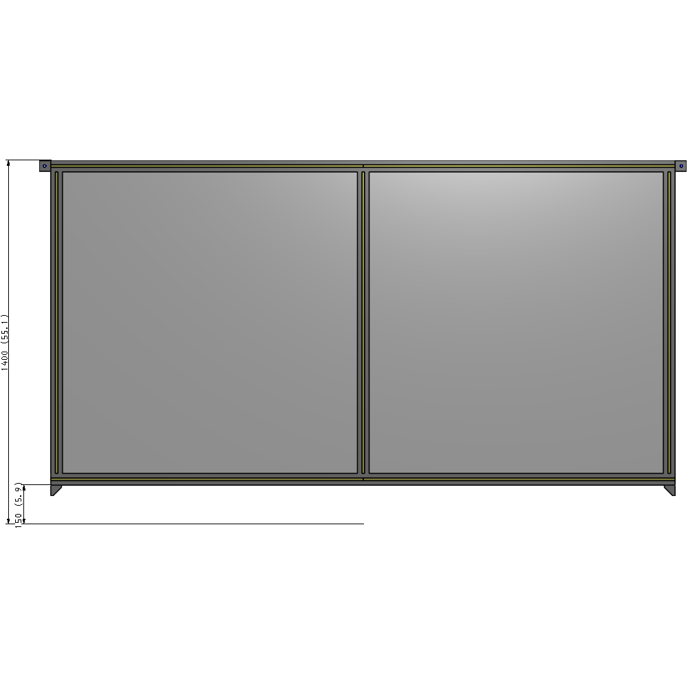 B4-1400-2400-0150-TYPZK GUARDING PANEL 1400MM TALL X 2400MM WIDE 1/4'' POLYCARBONATE