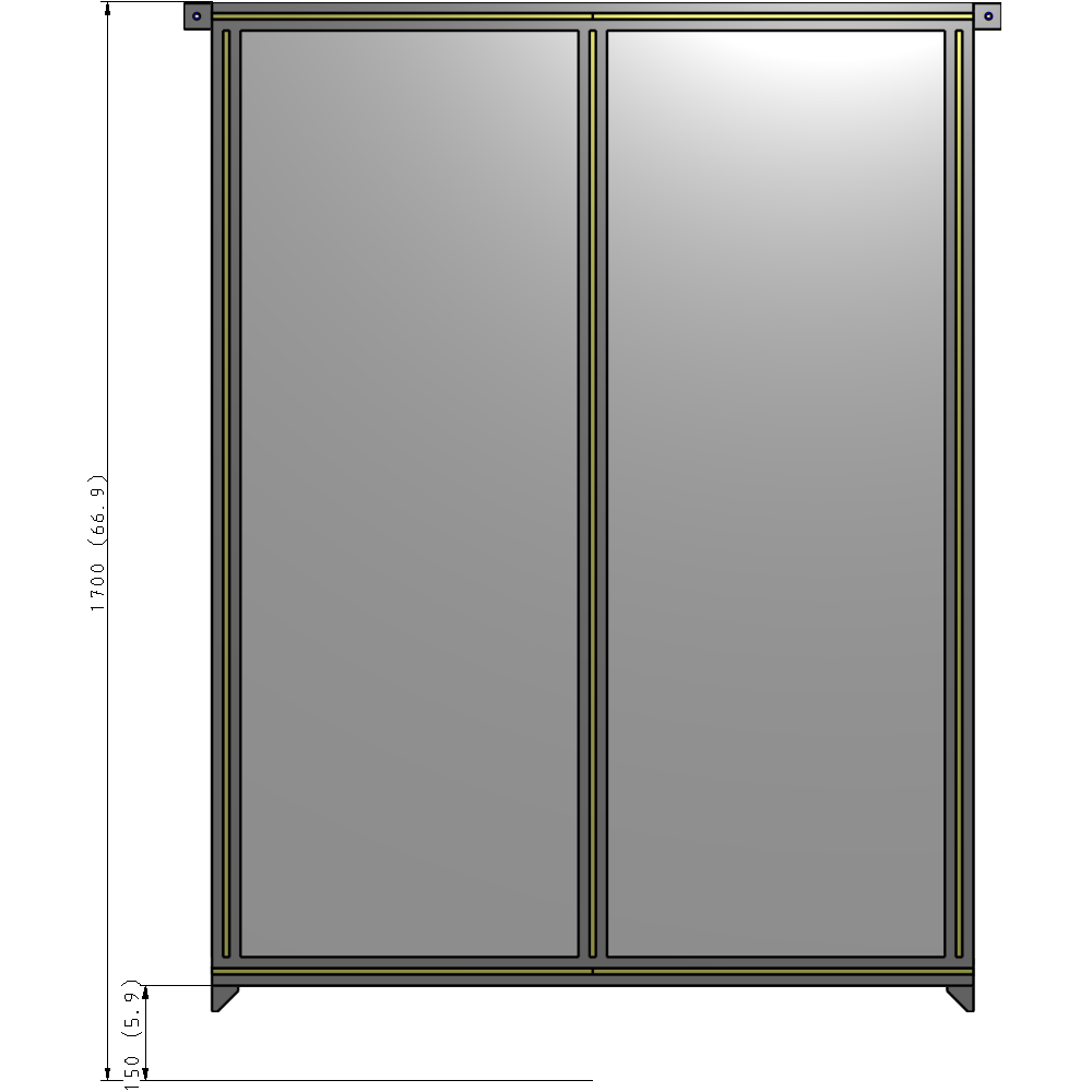B4-1700-1200-0150-TYPZA GUARDING PANEL 1700MM TALL X 1200MM WIDE 1/4'' POLYCARBONATE