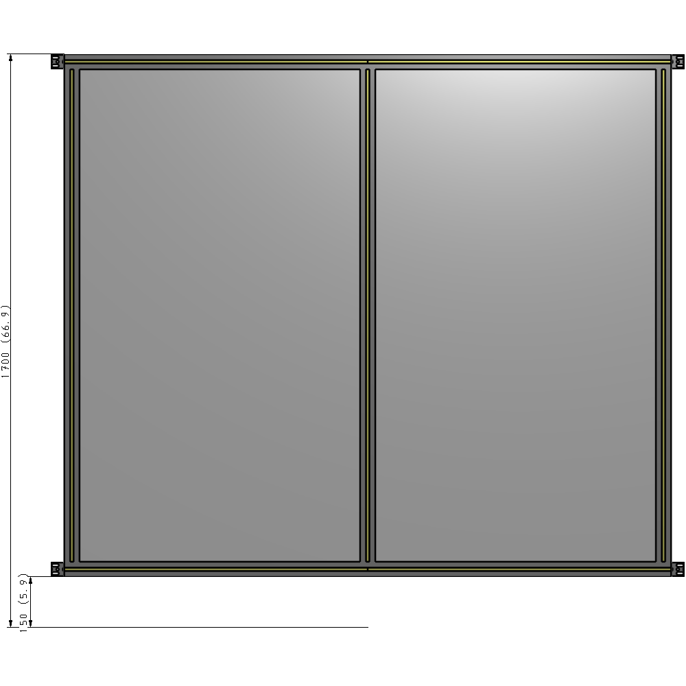 B4-1700-1800-0150-HYPZA GUARDING PANEL 1700MM TALL X 1800MM WIDE 1/4'' POLYCARBONATE