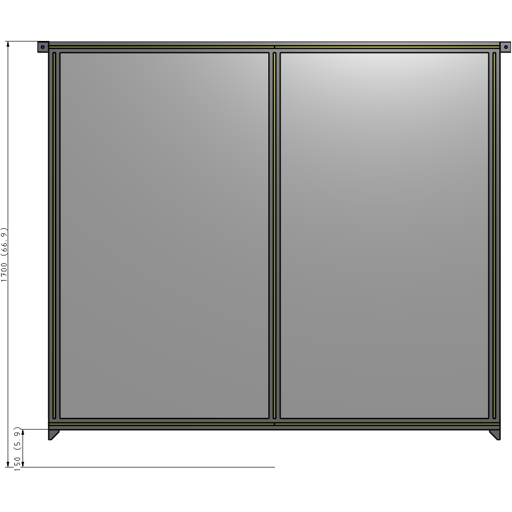 B4-1700-1800-0150-TYPZA GUARDING PANEL 1700MM TALL X 1800MM WIDE 1/4'' POLYCARBONATE