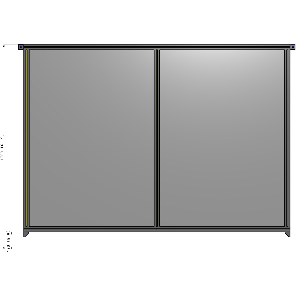 B4-1700-2200-0150-TYPZK GUARDING PANEL 1700MM TALL X 2200MM WIDE 1/4'' POLYCARBONATE