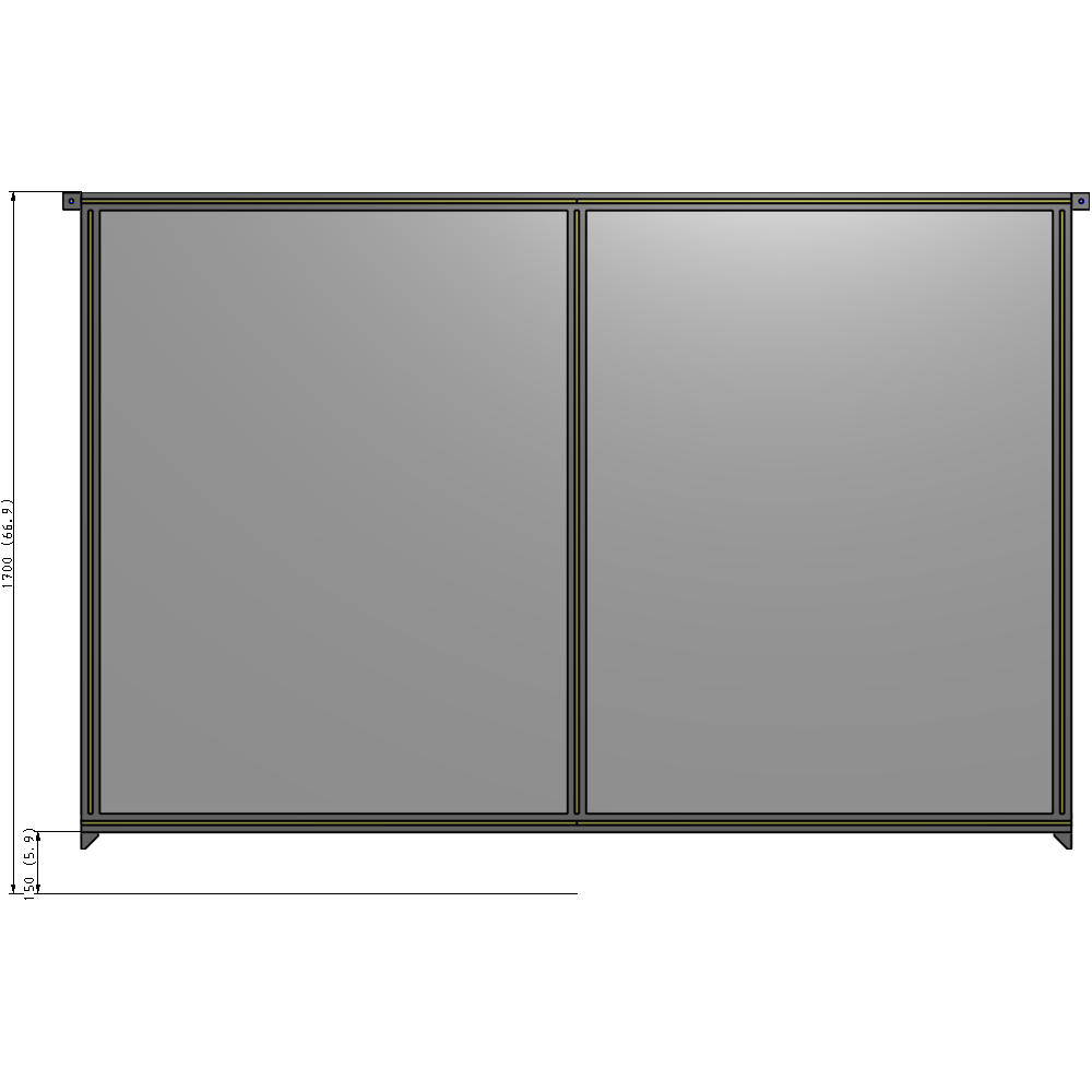B4-1700-2400-0150-TYPZA GUARDING PANEL 1700MM TALL X 2400MM WIDE 1/4'' POLYCARBONATE