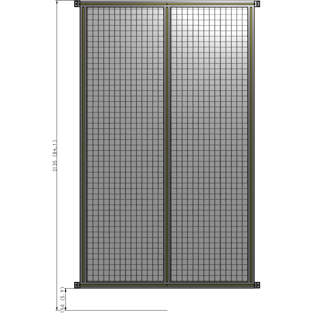 B4-2135-1200-0150-HYMZA GUARDING PANEL 2135MM TALL X 1200MM WIDE 1'' MESH