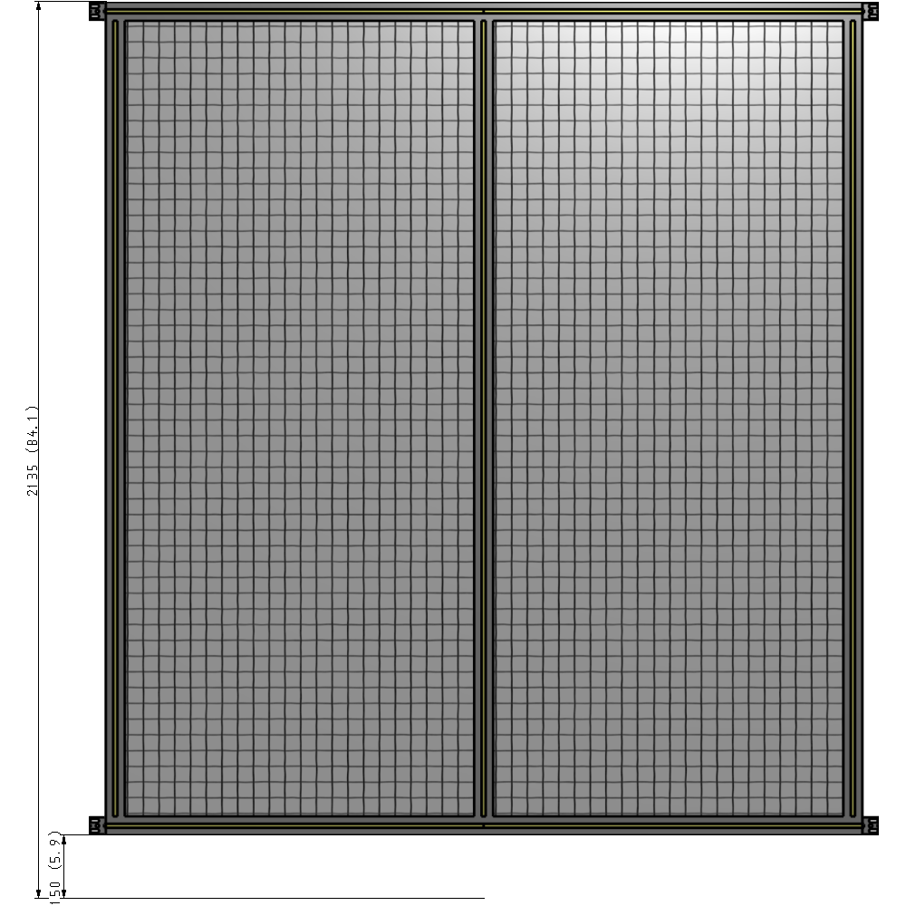 B4-2135-1800-0150-HYMZK GUARDING PANEL 2135MM TALL X 1800MM WIDE 1'' MESH