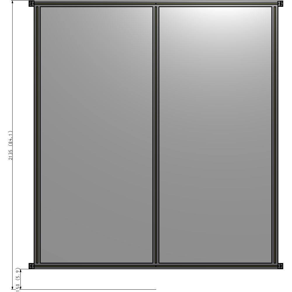 B4-2135-1800-0150-HYPZK GUARDING PANEL 2135MM TALL X 1800MM WIDE 1/4'' POLYCARBONATE