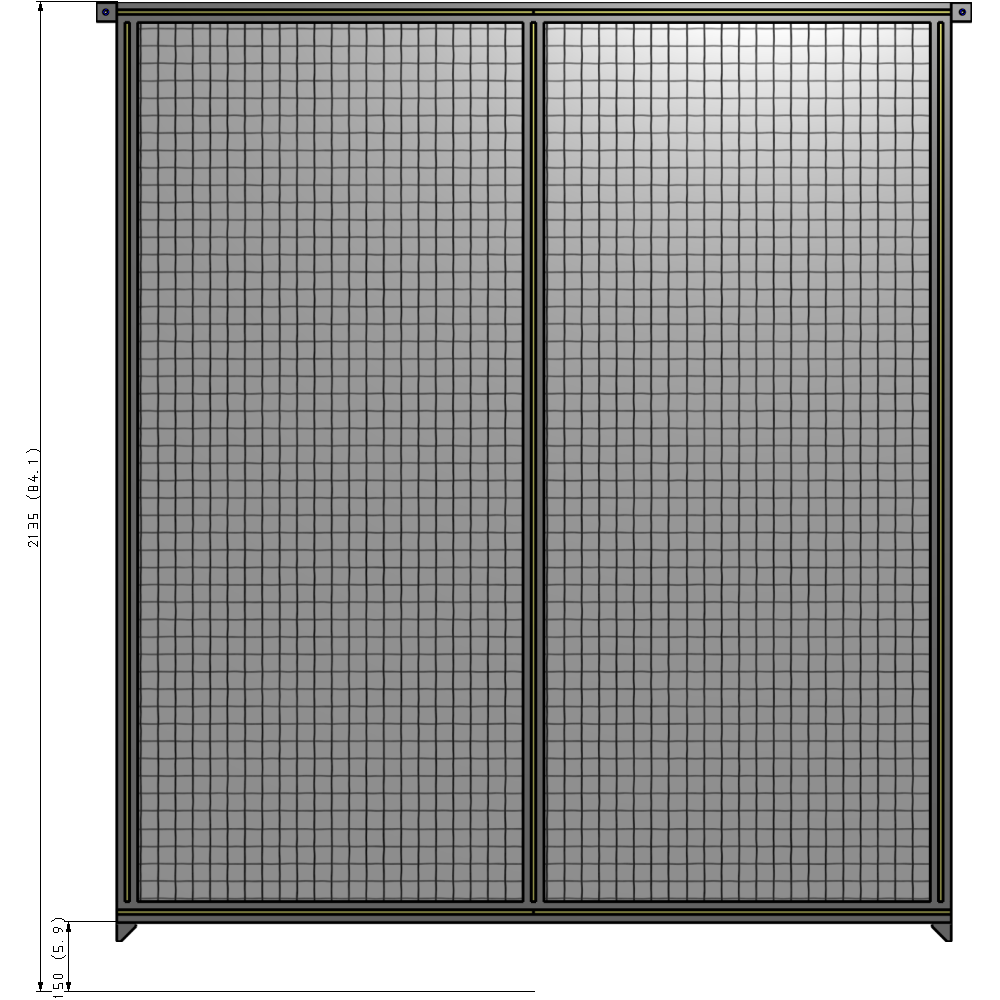 B4-2135-1800-0150-TYMZA GUARDING PANEL 2135MM TALL X 1800MM WIDE 1'' MESH