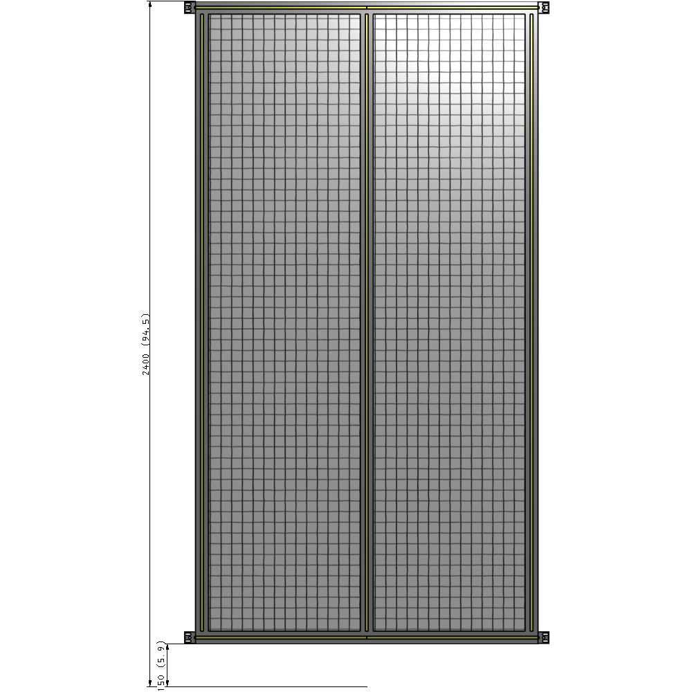 B4-2400-1200-0150-HYMZA GUARDING PANEL 2400MM TALL X 1200MM WIDE 1'' MESH