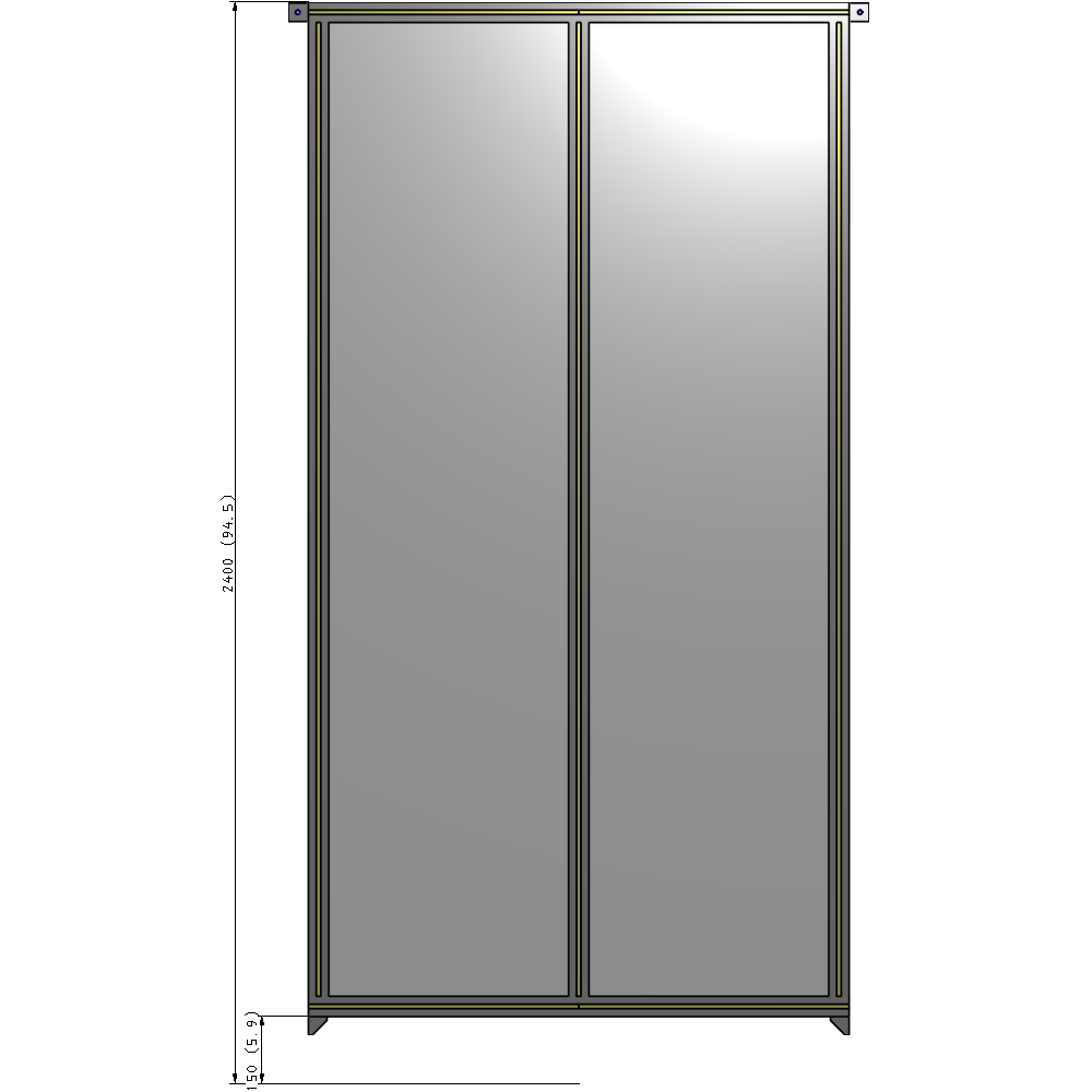 B4-2400-1200-0150-TYPZK GUARDING PANEL 2400MM TALL X 1200MM WIDE 1/4'' POLYCARBONATE