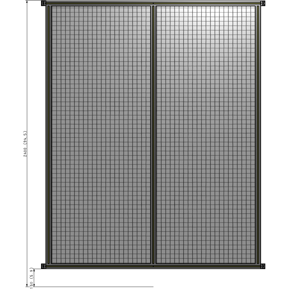B4-2400-1800-0150-HYMZK GUARDING PANEL 2400MM TALL X 1800MM WIDE 1'' MESH