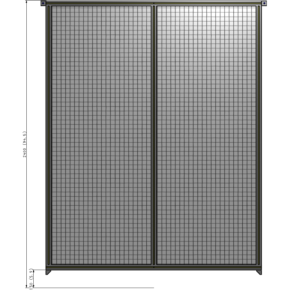 B4-2400-1800-0150-TYMZA GUARDING PANEL 2400MM TALL X 1800MM WIDE 1'' MESH