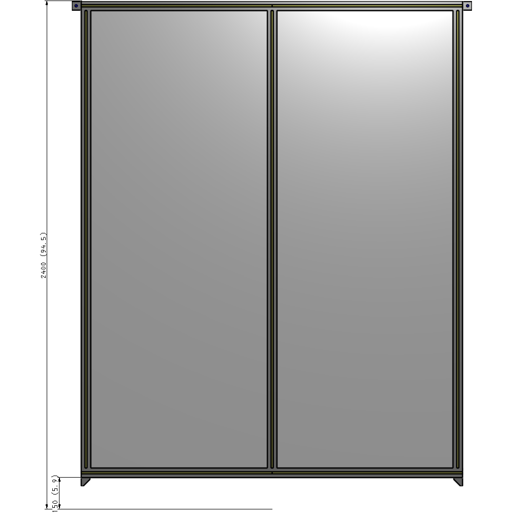 B4-2400-1800-0150-TYPZK GUARDING PANEL 2400MM TALL X 1800MM WIDE 1/4'' POLYCARBONATE