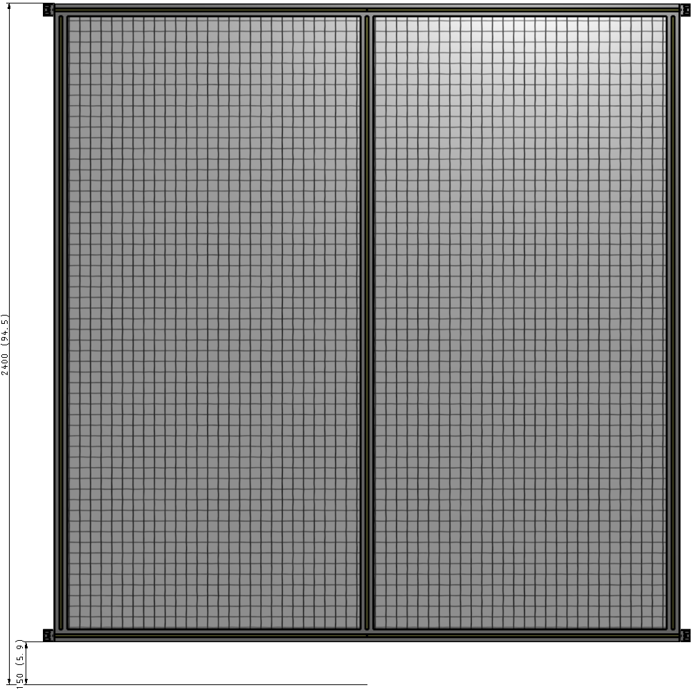 B4-2400-2200-0150-HYMZA GUARDING PANEL 2400MM TALL X 2200MM WIDE 1'' MESH