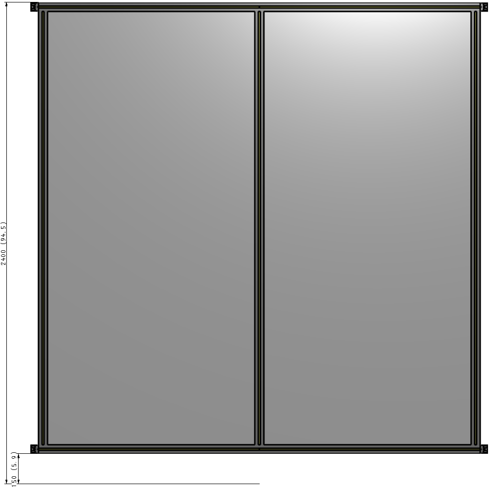 B4-2400-2200-0150-HYPZK GUARDING PANEL 2400MM TALL X 2200MM WIDE 1/4'' POLYCARBONATE