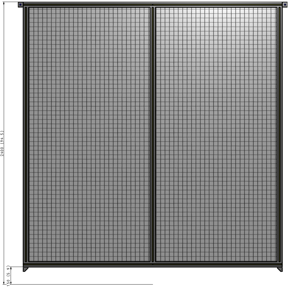 B4-2400-2200-0150-TYMZK GUARDING PANEL 2400MM TALL X 2200MM WIDE 1'' MESH