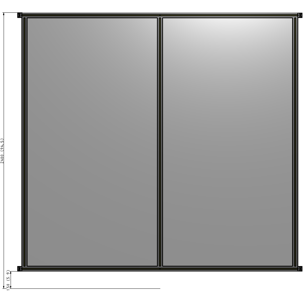 B4-2400-2400-0150-HYPZK GUARDING PANEL 2400MM TALL X 2400MM WIDE 1/4'' POLYCARBONATE