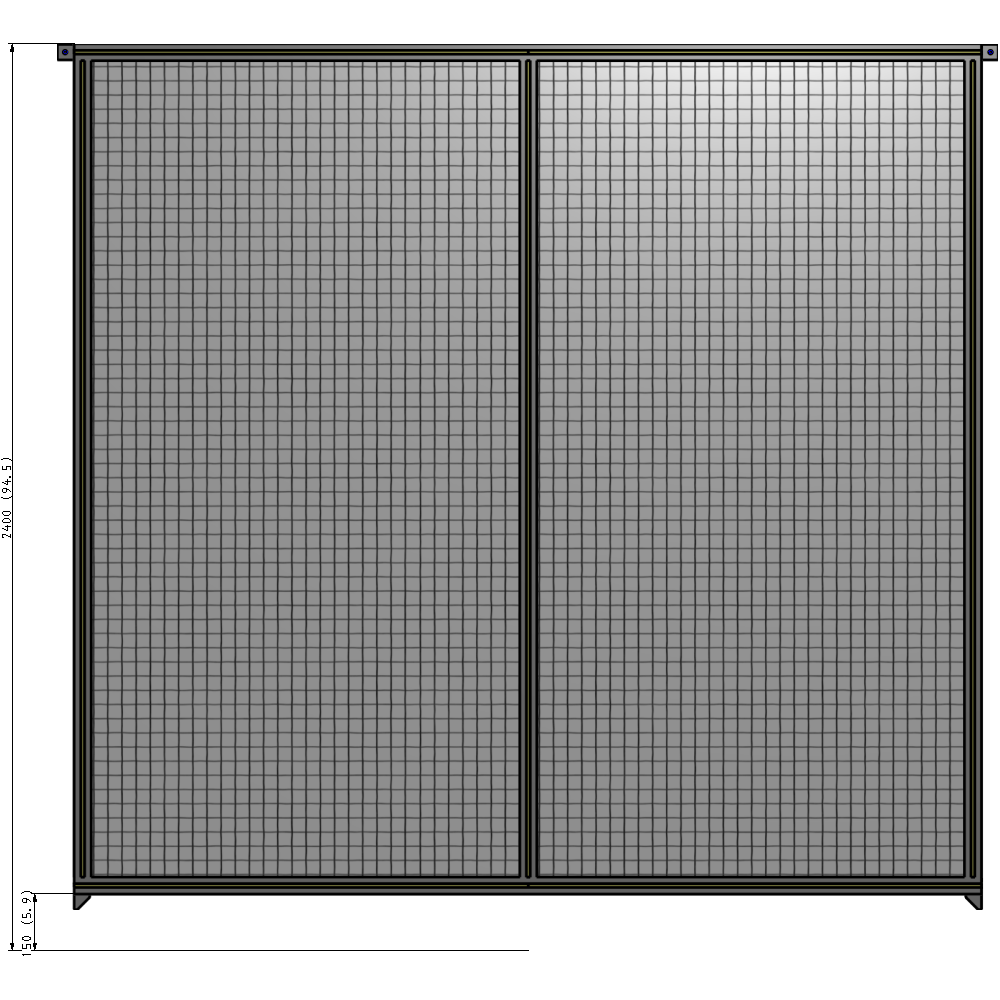 B4-2400-2400-0150-TYMZA GUARDING PANEL 2400MM TALL X 2400MM WIDE 1'' MESH