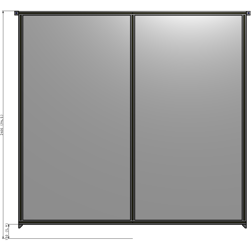 B4-2400-2400-0150-TYPZK GUARDING PANEL 2400MM TALL X 2400MM WIDE 1/4'' POLYCARBONATE
