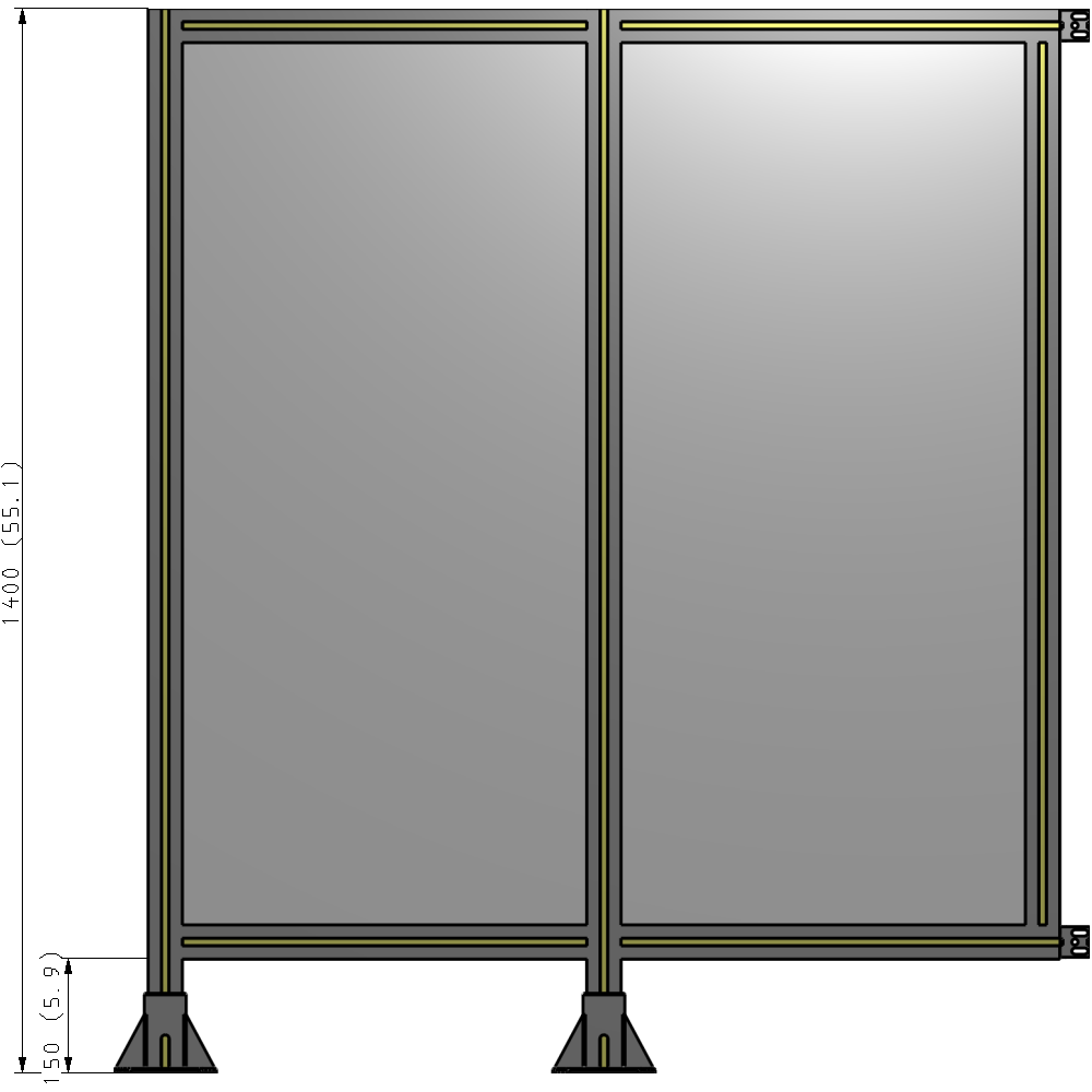B5-1400-1200-0150-HYPFK GUARDING PANEL 1400MM TALL X 1200MM WIDE 1/4'' POLYCARBONATE