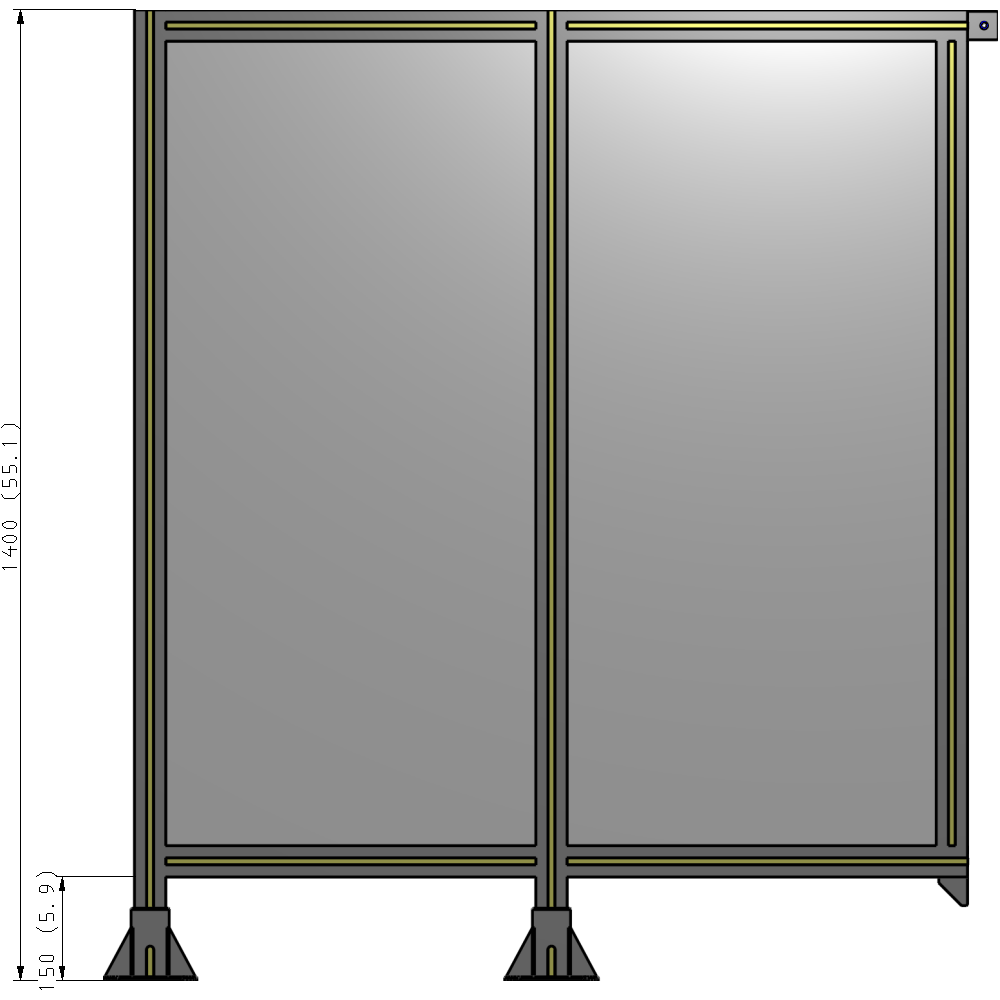 B5-1400-1200-0150-TYPFK GUARDING PANEL 1400MM TALL X 1200MM WIDE 1/4'' POLYCARBONATE