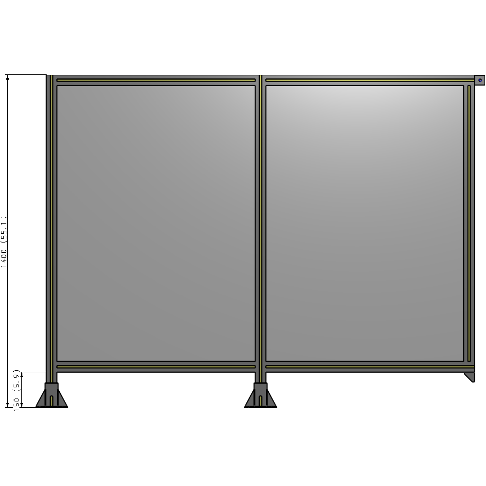 B5-1400-1800-0150-TYPFA GUARDING PANEL 1400MM TALL X 1800MM WIDE 1/4'' POLYCARBONATE