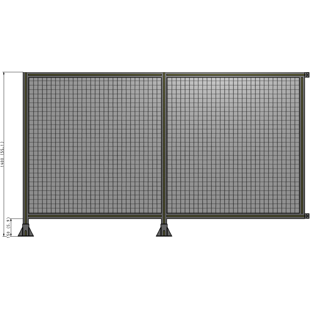 B5-1400-2400-0150-HYMFK GUARDING PANEL 1400MM TALL X 2400MM WIDE 1'' MESH