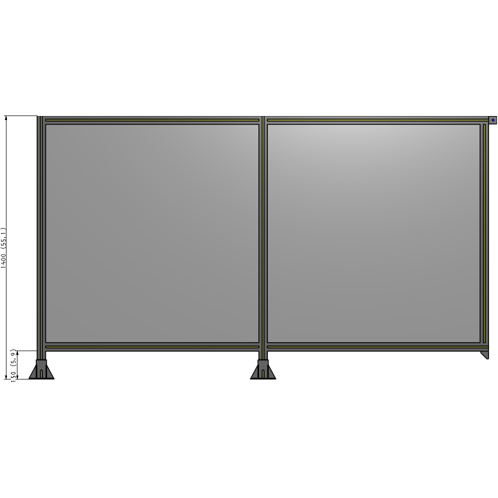 B5-1400-2400-0150-TYPFK GUARDING PANEL 1400MM TALL X 2400MM WIDE 1/4'' POLYCARBONATE