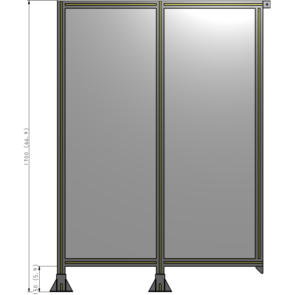 B5-1700-1200-0150-TYPFA GUARDING PANEL 1700MM TALL X 1200MM WIDE 1/4'' POLYCARBONATE