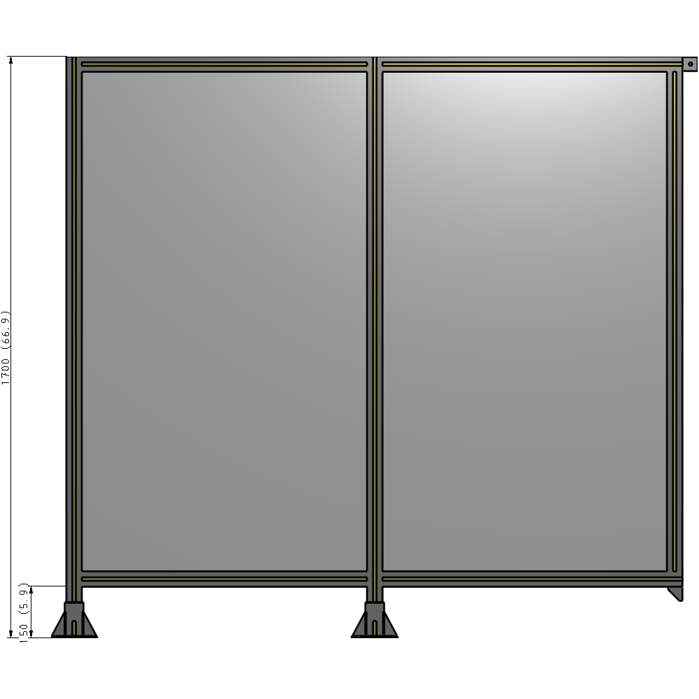 B5-1700-1800-0150-TYPFA GUARDING PANEL 1700MM TALL X 1800MM WIDE 1/4'' POLYCARBONATE