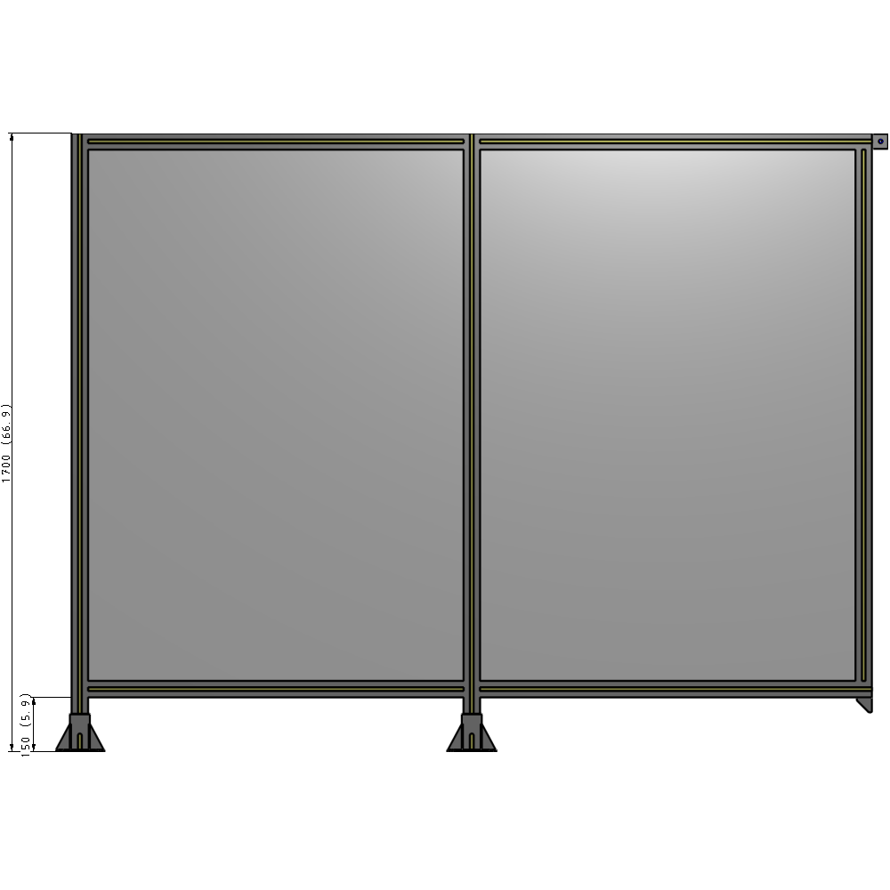 B5-1700-2200-0150-TYPFK GUARDING PANEL 1700MM TALL X 2200MM WIDE 1/4'' POLYCARBONATE
