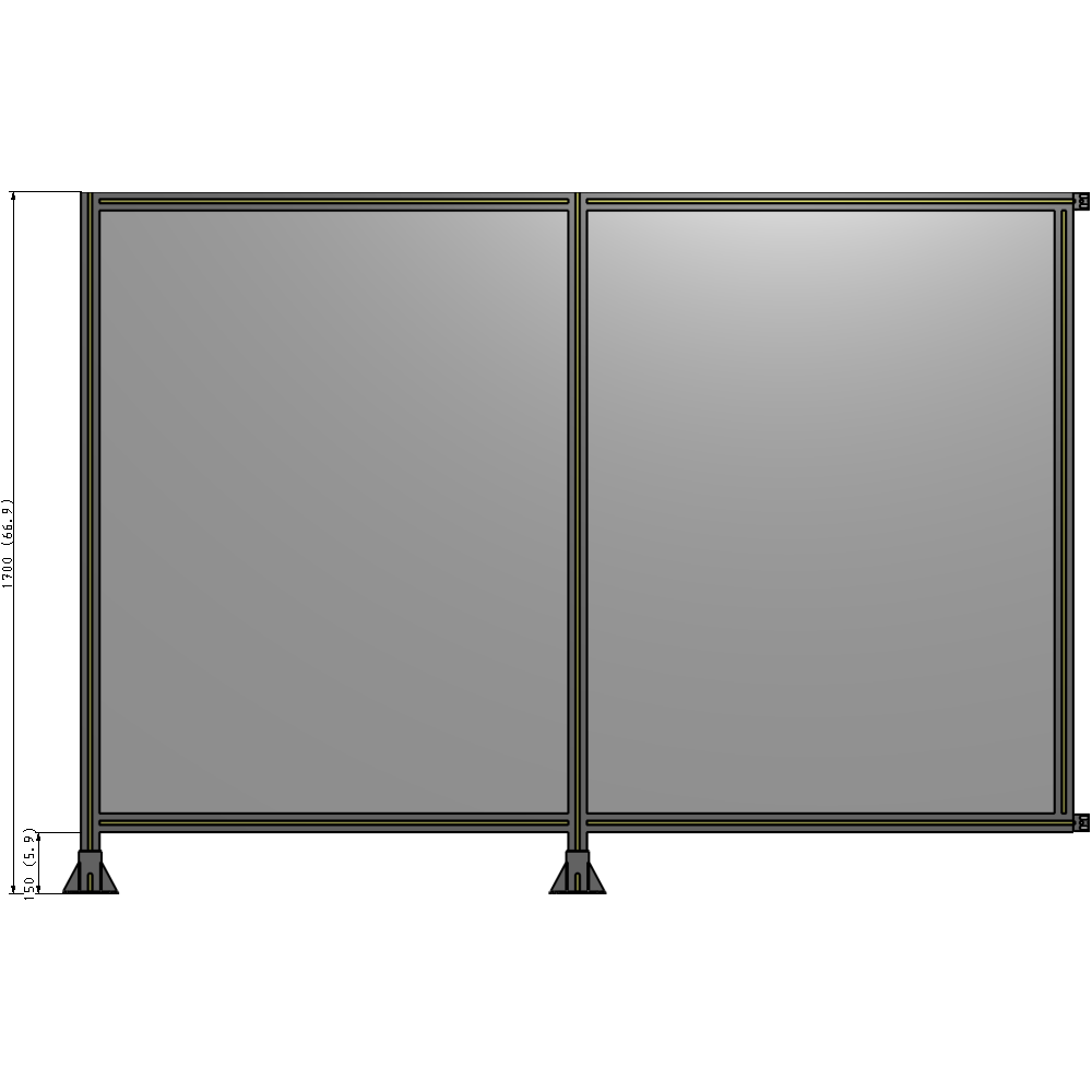 B5-1700-2400-0150-HYPFA GUARDING PANEL 1700MM TALL X 2400MM WIDE 1/4'' POLYCARBONATE