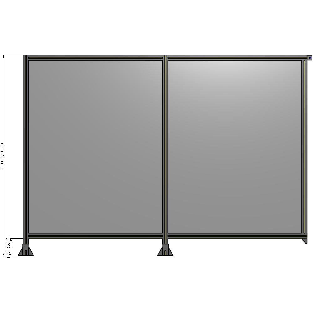 B5-1700-2400-0150-TYPFA GUARDING PANEL 1700MM TALL X 2400MM WIDE 1/4'' POLYCARBONATE