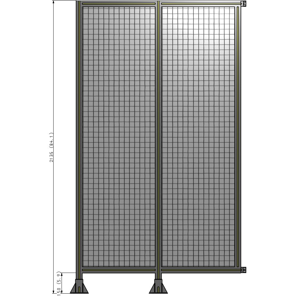 B5-2135-1200-0150-HYMFA GUARDING PANEL 2135MM TALL X 1200MM WIDE 1'' MESH