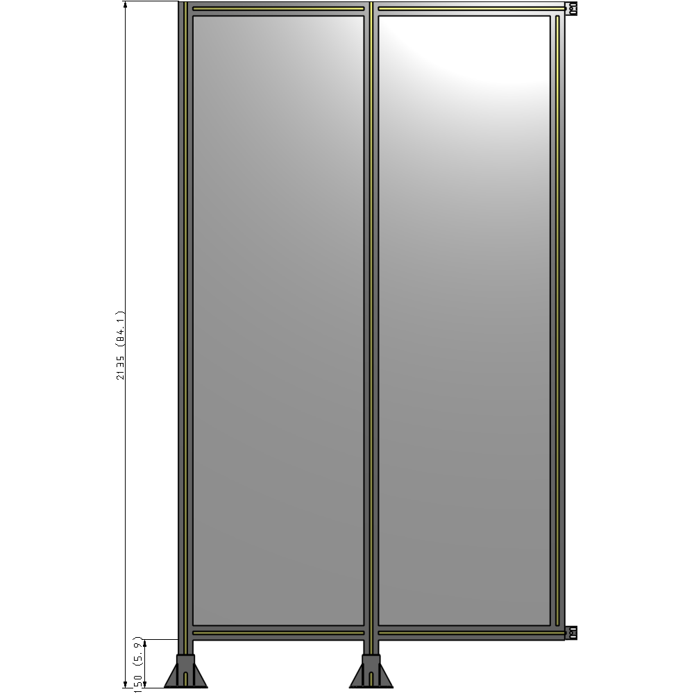 B5-2135-1200-0150-HYPFK GUARDING PANEL 2135MM TALL X 1200MM WIDE 1/4'' POLYCARBONATE