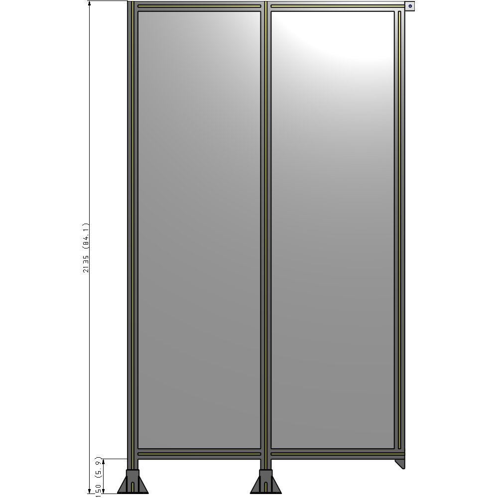 B5-2135-1200-0150-TYPFK GUARDING PANEL 2135MM TALL X 1200MM WIDE 1/4'' POLYCARBONATE