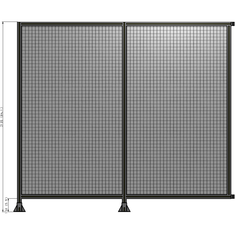 B5-2135-2400-0150-HYMFA GUARDING PANEL 2135MM TALL X 2400MM WIDE 1'' MESH