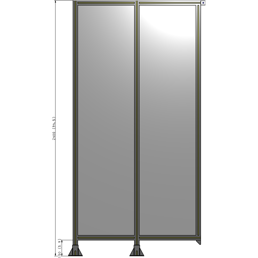 B5-2400-1200-0150-TYPFA GUARDING PANEL 2400MM TALL X 1200MM WIDE 1/4'' POLYCARBONATE