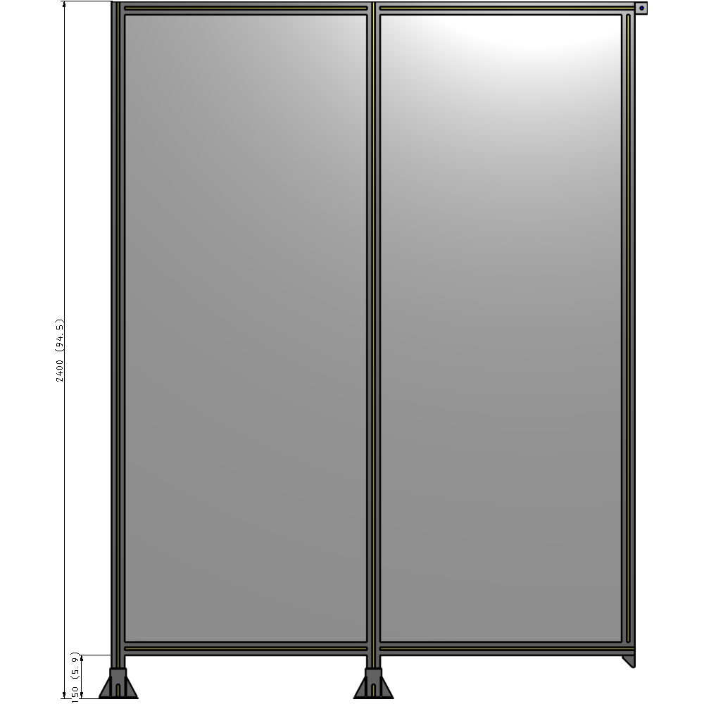 B5-2400-1800-0150-TYPFK GUARDING PANEL 2400MM TALL X 1800MM WIDE 1/4'' POLYCARBONATE