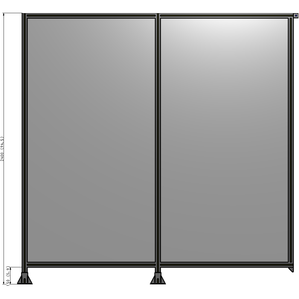 B5-2400-2400-0150-TYPFK GUARDING PANEL 2400MM TALL X 2400MM WIDE 1/4'' POLYCARBONATE