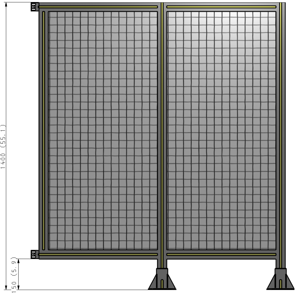 B6-1400-1200-0150-HYMFA GUARDING PANEL 1400MM TALL X 1200MM WIDE 1'' MESH