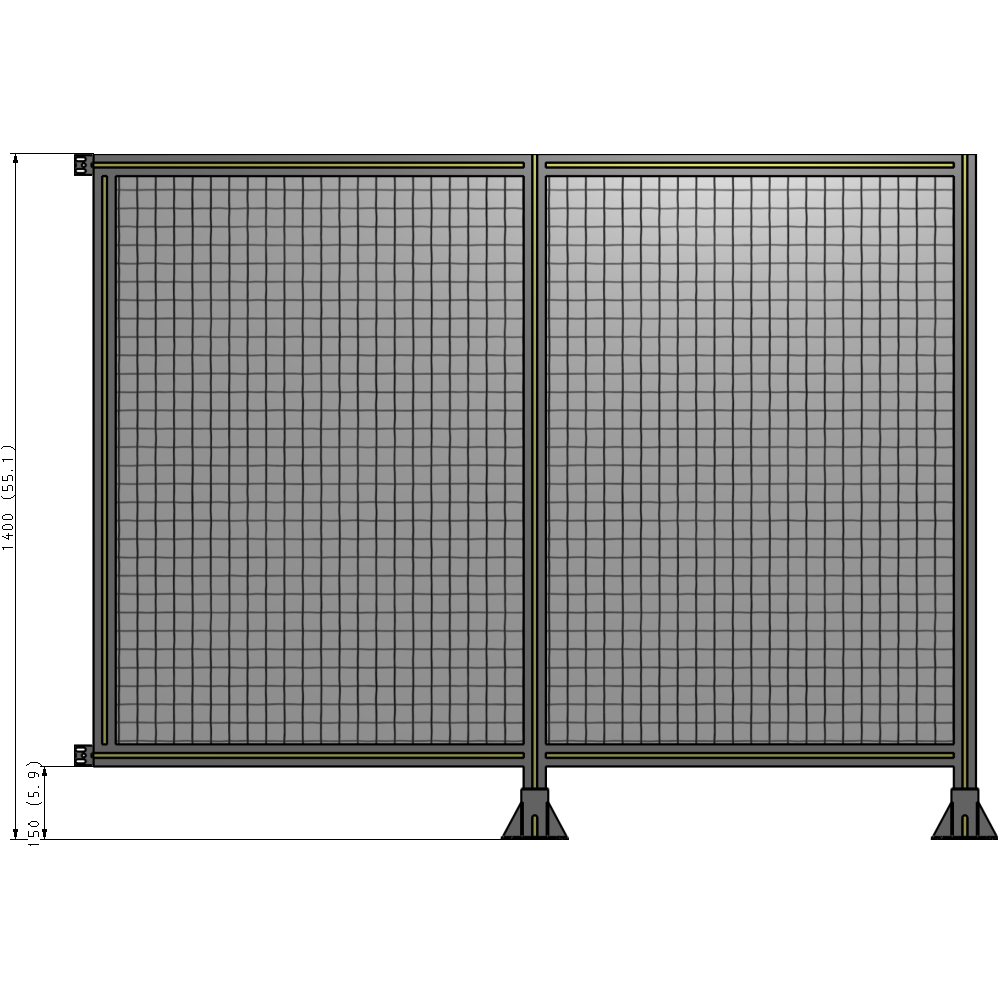 B6-1400-1800-0150-HYMFA GUARDING PANEL 1400MM TALL X 1800MM WIDE 1'' MESH