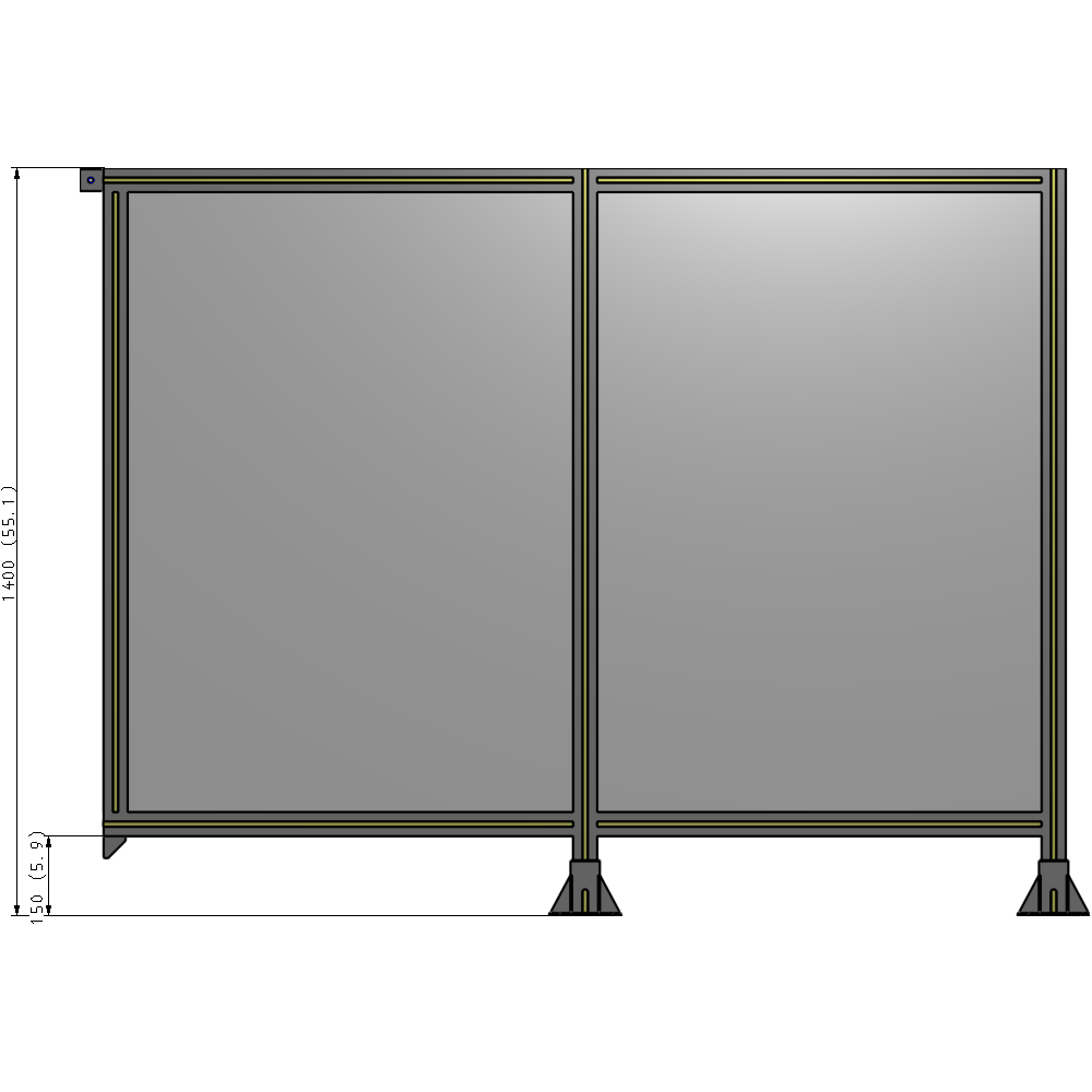 B6-1400-1800-0150-TYPFA GUARDING PANEL 1400MM TALL X 1800MM WIDE 1/4'' POLYCARBONATE