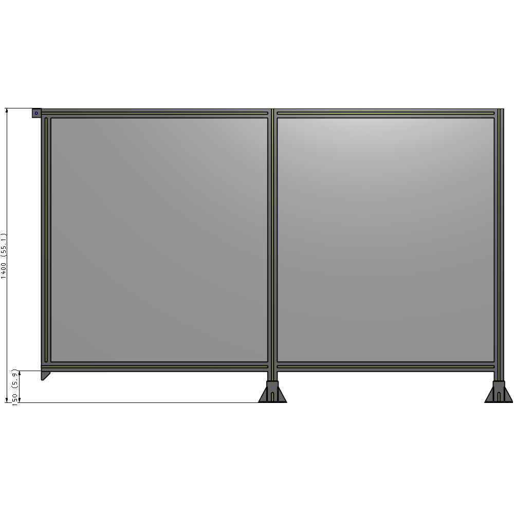 B6-1400-2200-0150-TYPFK GUARDING PANEL 1400MM TALL X 2200MM WIDE 1/4'' POLYCARBONATE