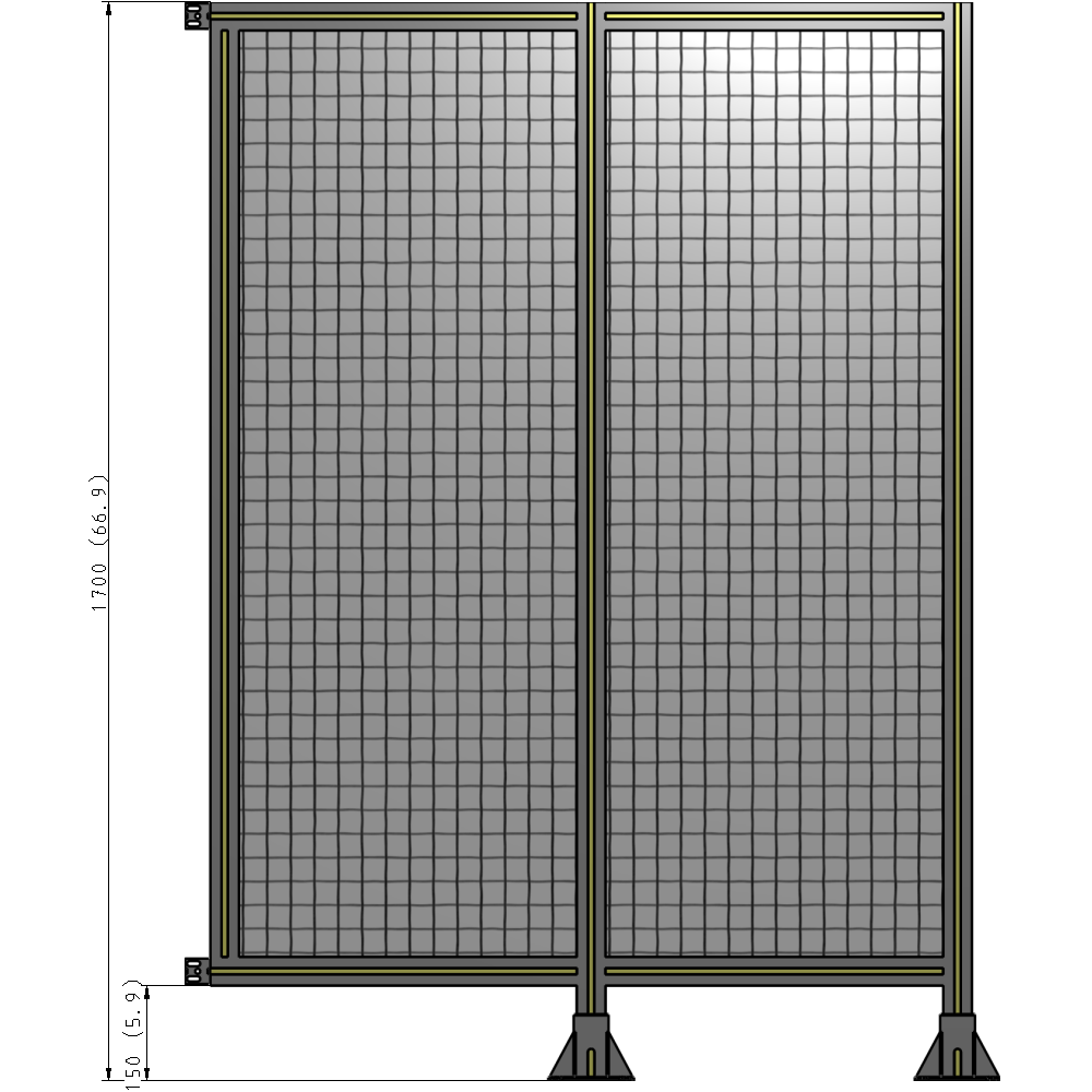 B6-1700-1200-0150-HYMFA GUARDING PANEL 1700MM TALL X 1200MM WIDE 1'' MESH