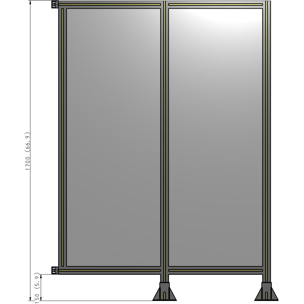B6-1700-1200-0150-HYPFA GUARDING PANEL 1700MM TALL X 1200MM WIDE 1/4'' POLYCARBONATE
