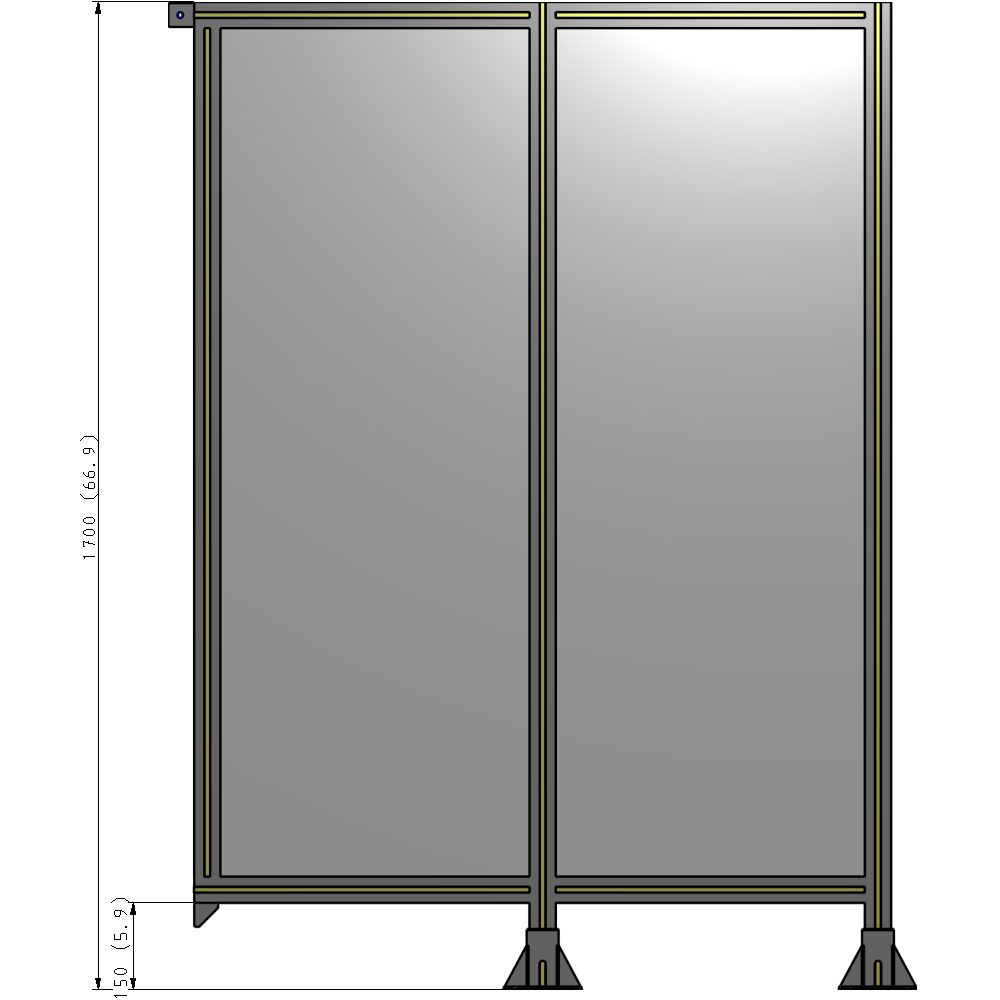 B6-1700-1200-0150-TYPFK GUARDING PANEL 1700MM TALL X 1200MM WIDE 1/4'' POLYCARBONATE